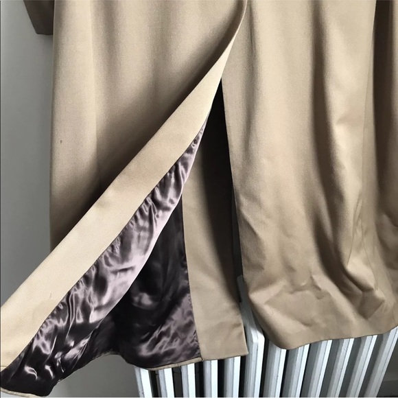 Vintage Polo Ralph Lauren Tan Trench Overcoat Wool - Picture 6 of 8